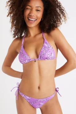 Banana Moon Bikini imprimé bandanas coloris lilas Rico & Lina Benita-Femme Échancré|Culotte Nouée