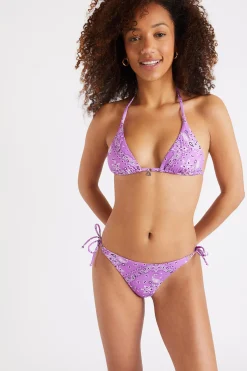 Banana Moon Bikini imprimé bandanas coloris lilas Rico & Lina Benita-Femme Échancré|Culotte Nouée