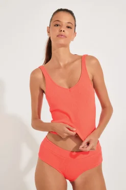 Banana Moon Ensemble 2 pièces corail TIAMO & BIA SCRUNCHY- Shorty|Top & Tankini